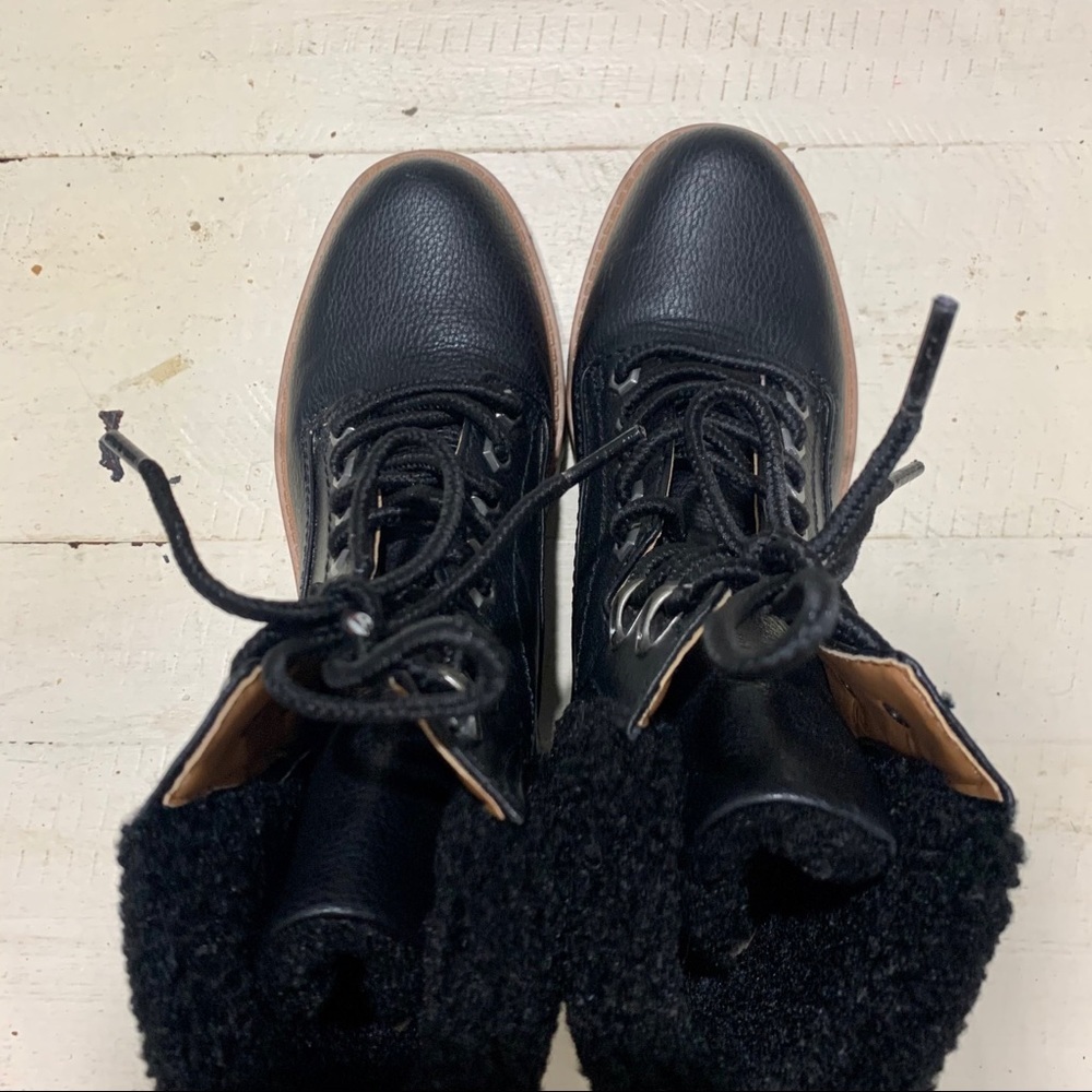 Indigo Irard Black Lace Up Sherpa Hiker Boot 5.5 - Picture 8 of 15
